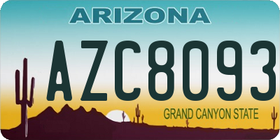 AZ license plate AZC8093
