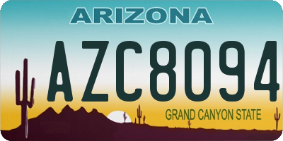 AZ license plate AZC8094