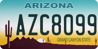 AZ license plate AZC8099