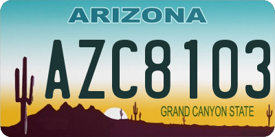 AZ license plate AZC8103