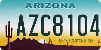 AZ license plate AZC8104