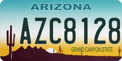 AZ license plate AZC8128