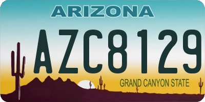 AZ license plate AZC8129