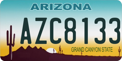 AZ license plate AZC8133