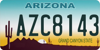 AZ license plate AZC8143