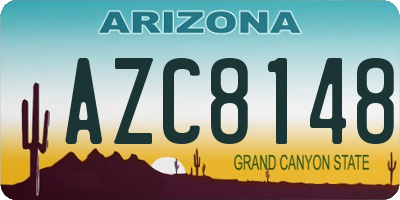 AZ license plate AZC8148