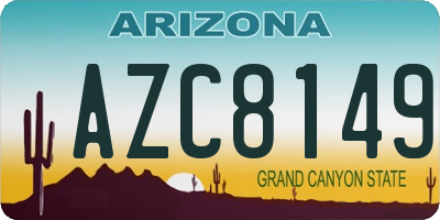AZ license plate AZC8149