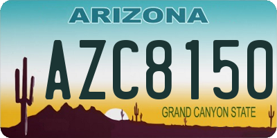 AZ license plate AZC8150