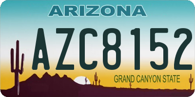 AZ license plate AZC8152