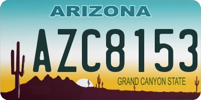 AZ license plate AZC8153