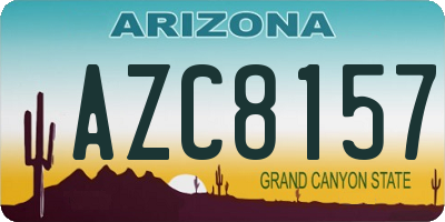 AZ license plate AZC8157