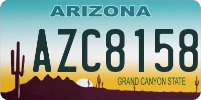 AZ license plate AZC8158