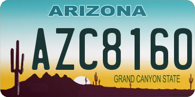 AZ license plate AZC8160