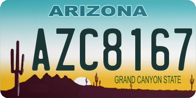 AZ license plate AZC8167