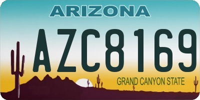 AZ license plate AZC8169
