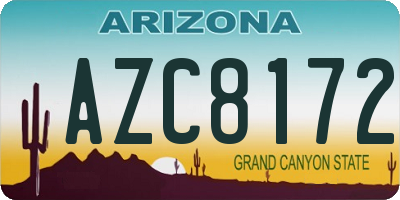 AZ license plate AZC8172