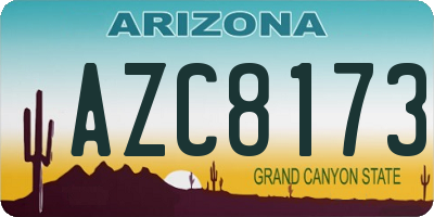 AZ license plate AZC8173