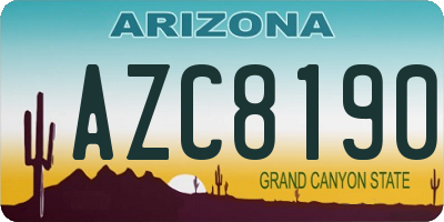 AZ license plate AZC8190