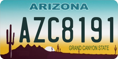 AZ license plate AZC8191