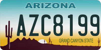 AZ license plate AZC8199