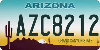 AZ license plate AZC8212