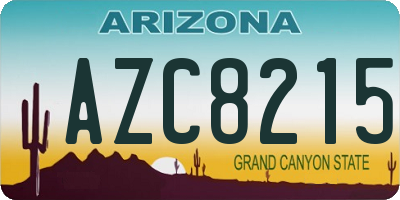 AZ license plate AZC8215