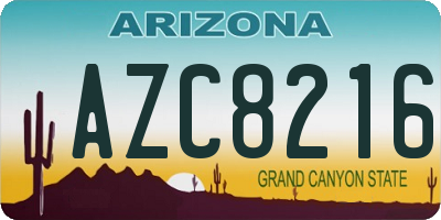 AZ license plate AZC8216