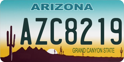AZ license plate AZC8219