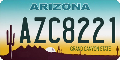 AZ license plate AZC8221