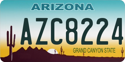 AZ license plate AZC8224