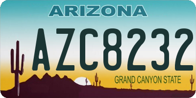 AZ license plate AZC8232