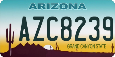 AZ license plate AZC8239
