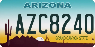 AZ license plate AZC8240