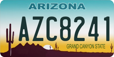 AZ license plate AZC8241