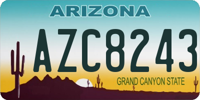 AZ license plate AZC8243