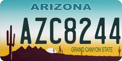 AZ license plate AZC8244