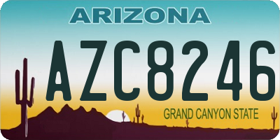 AZ license plate AZC8246
