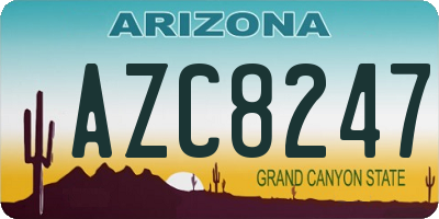 AZ license plate AZC8247