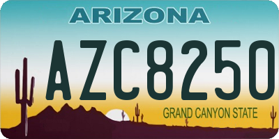 AZ license plate AZC8250