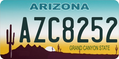 AZ license plate AZC8252