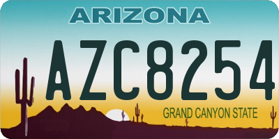 AZ license plate AZC8254