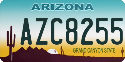 AZ license plate AZC8255
