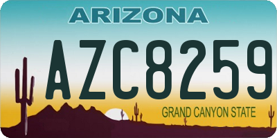 AZ license plate AZC8259