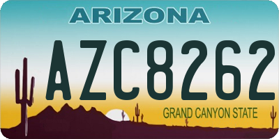 AZ license plate AZC8262