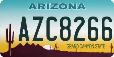 AZ license plate AZC8266