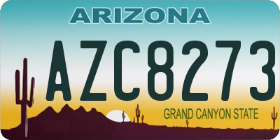 AZ license plate AZC8273