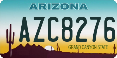AZ license plate AZC8276