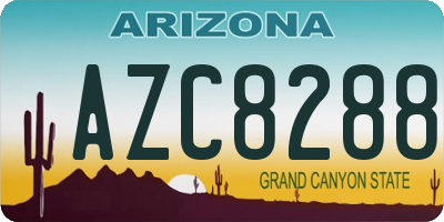 AZ license plate AZC8288