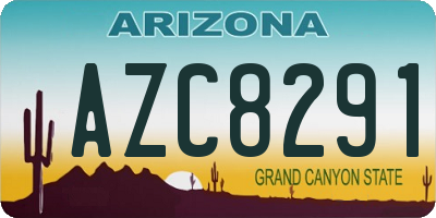 AZ license plate AZC8291