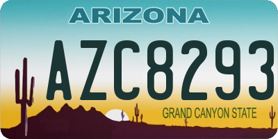 AZ license plate AZC8293